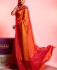 Printed Silk saree in Light Orange color
