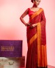 Printed Silk Saree in Red & Orange combination