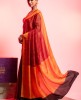 Printed Silk Saree in Red & Orange combination