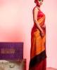 Printed Silk Saree in Red & Orange combination