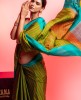 Printed Silk Saree in Light Parrot