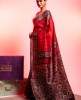 Printed Silk Saree in Red & Black combination