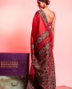 Printed Silk Saree in Red & Black combination