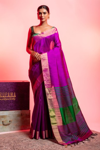 Dhupian Silk Saree in Magenta color