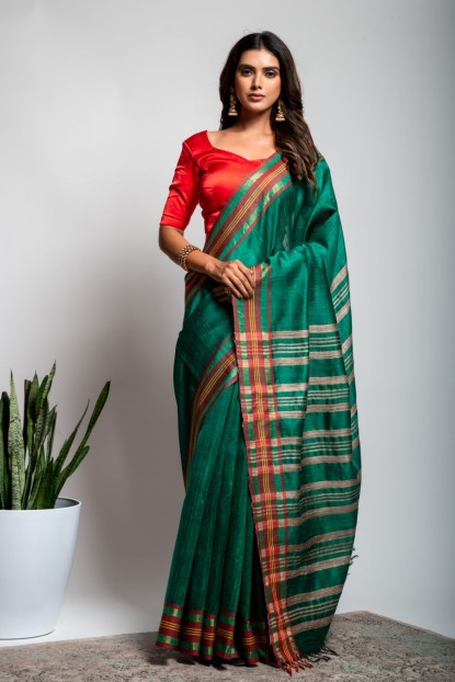 Dhupian Saree in Green color