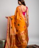 Cotton Silk Saree in Orange color