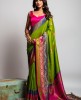 Banarasi Silk Saree in Light Parrot color