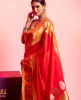 Dola Silk Saree in Yellow & Red combination