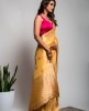 Dola Silk Saree in Light Lemon color