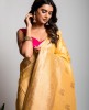 Dola Silk Saree in Light Lemon color
