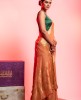 Monga Silk Saree in Light Orange color