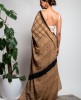 Mal Cotton Saree in Beige and Black color