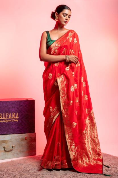 Dola Silk Saree in Red color