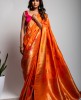 Dola Silk Saree in Orange color