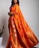 Dola Silk Saree in Orange color