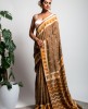 Mal Cotton Saree in Light Brown color