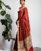 Cotton Silk Saree in Tomato Red color
