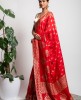 Dola Silk Saree in Red color
