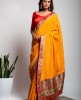 Dola Silk Saree in Yellow color