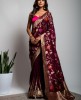 Dola Silk Saree in Dark Wine color
