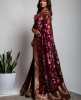Dola Silk Saree in Dark Wine color