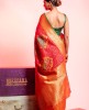 Art Banarasi Saree in Red Orange color