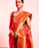 Art Banarasi Saree in Red Orange color