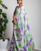 Satin Dola Silk saree in Tie & Dye Aqua color