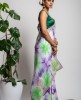 Satin Dola Silk saree in Tie & Dye Aqua color