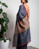 Cotton Saree with Kolkatti Print in Blue color