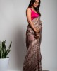 Tassar Silk Saree with Batik Print in Light Purple color