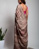 Tassar Silk Saree with Batik Print in Light Purple color