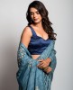 Tassar Silk Saree with Batik Print in Light Aqua color