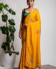 Dola Silk Saree in Mustard Yellow color