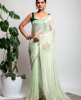 Soft Organza Saree in Sea Green color