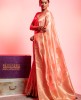 Dola Silk Saree in Peach color