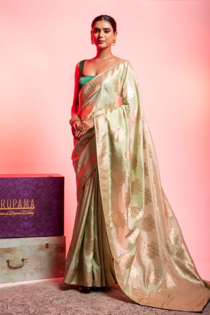 Dola Silk Saree in Light Pista Green color