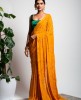 Binni Crepe Saree in Yellow color