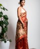Art Dhupian Saree in Rust Orange color