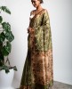 Art Dhupian Saree in Mehendi Green color