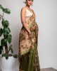 Art Dhupian Saree in Mehendi Green color