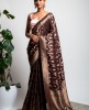 Dola Silk Saree in Dark Wine color