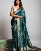 Dola Silk Saree in Rama Green color