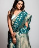 Dola Silk Saree in Rama Green color