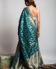 Dola Silk Saree in Rama Green color