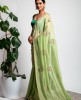 Soft Organza Saree in Pista Green color