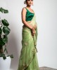 Soft Organza Saree in Pista Green color