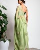 Soft Organza Saree in Pista Green color