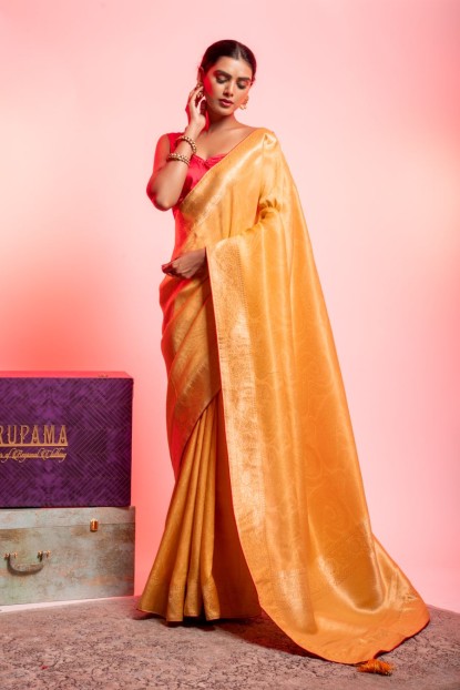 Dola Silk Saree in Light Lemon color