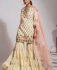 Cream color Raw Silk Sharara Suit 
